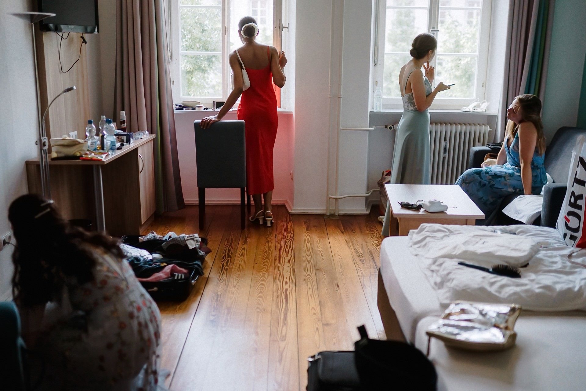 Bridal Party im Zimmer der Braut im Hotel am Kornmarkt