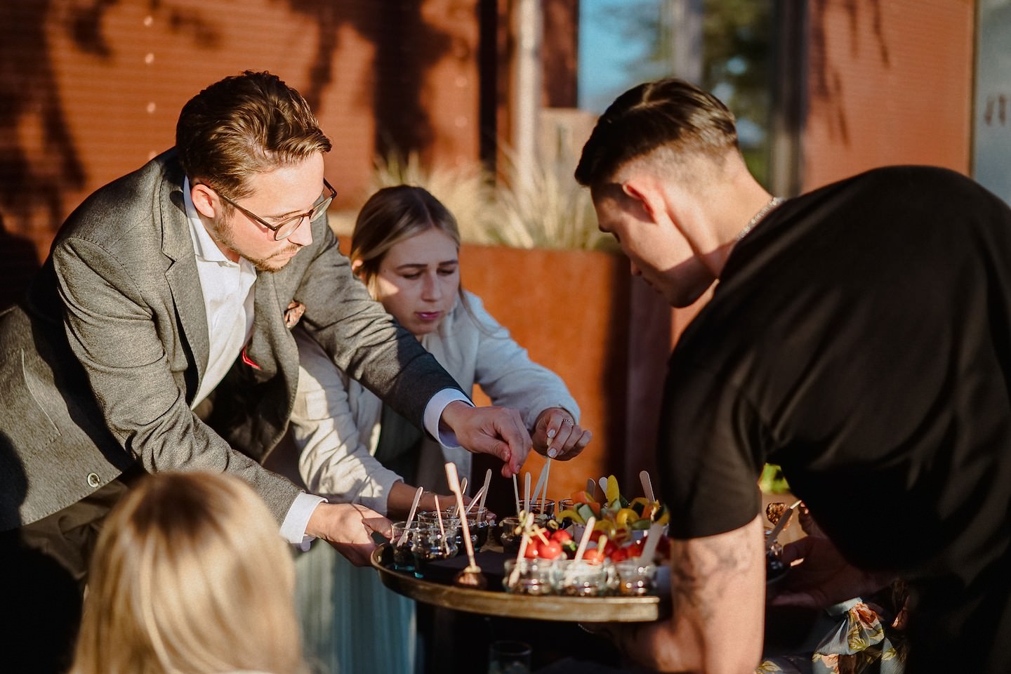 Fingerfood im Speicher 7 bei einer Hochzeit